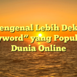 Mengenal Lebih Dekat “Keyword” yang Populer di Dunia Online